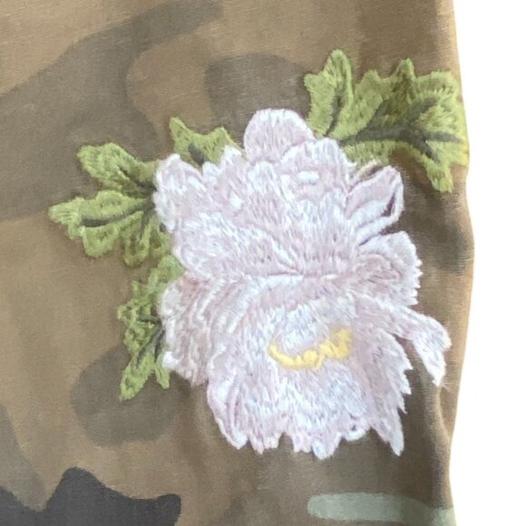 Levi’s Caroline Camo Embroidered Jacket Hippie Military Utility Y2K Grunge Sz L - Picture 7 of 16